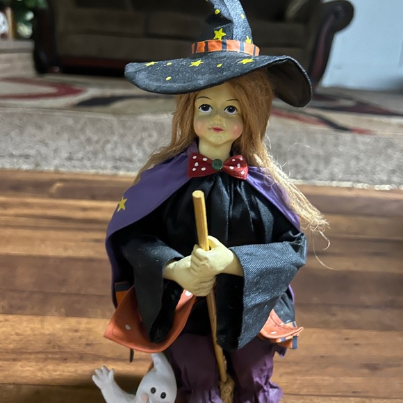 Clothique • Vintage • Fabric Mache • Halloween Witch • Ghost/Pumpkin • Figure - Picture 4 of 10